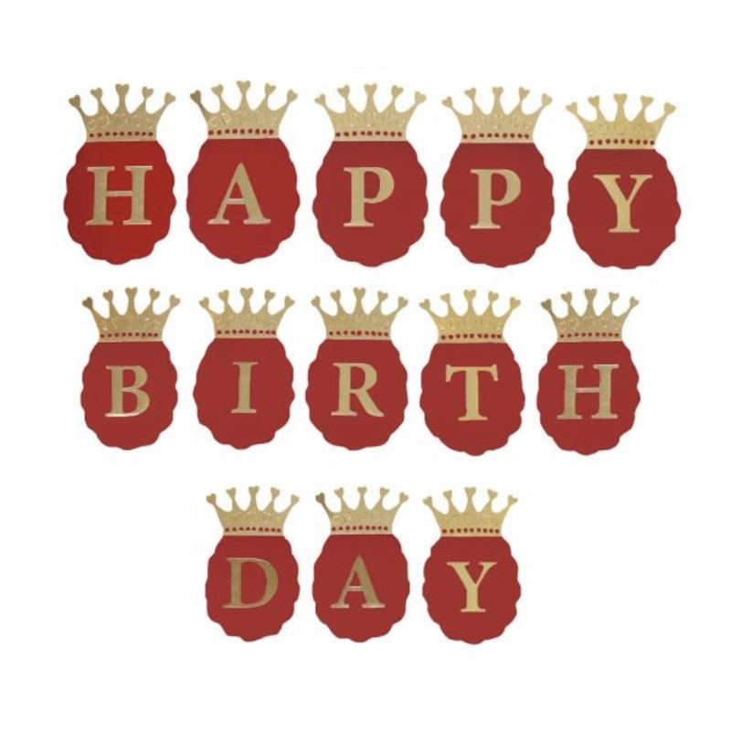 ریسه تزئینی پارتی لند تهران مدل تاج happy birthday کد 2053