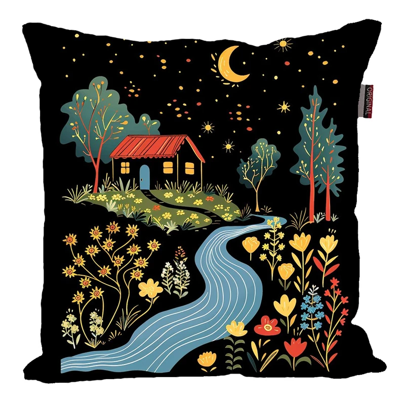 کوسن پاد آفرین مدل رویا طرح منظره شب کد PK30570