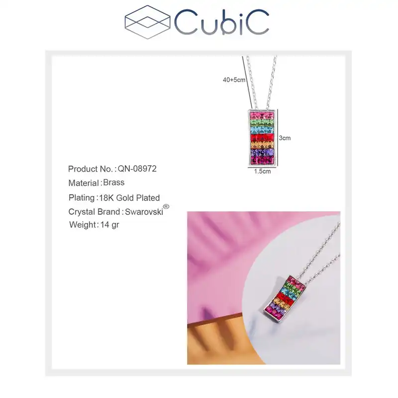 گردنبند زنانه کوبیک مدل QN-08973