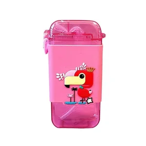 قمقمه کودک مدل نی دار طرح طوطی کد BOBO194 گنجایش 0.200 لیتر