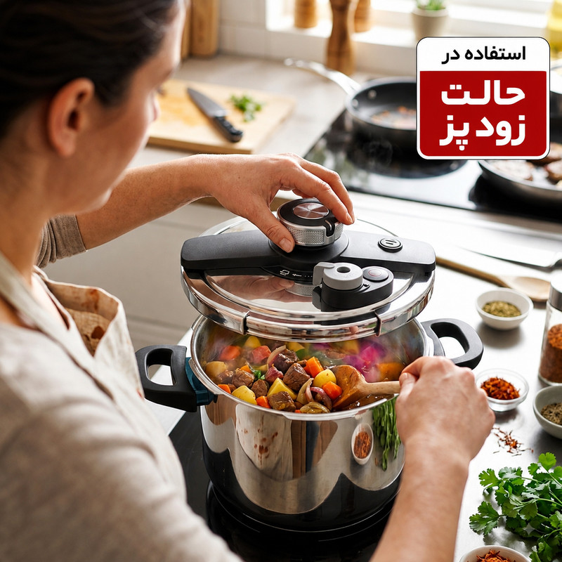 زودپز و بخارپز رمانتیک هوم مدل دوقلو گنجایش 7 و 5 لیتر