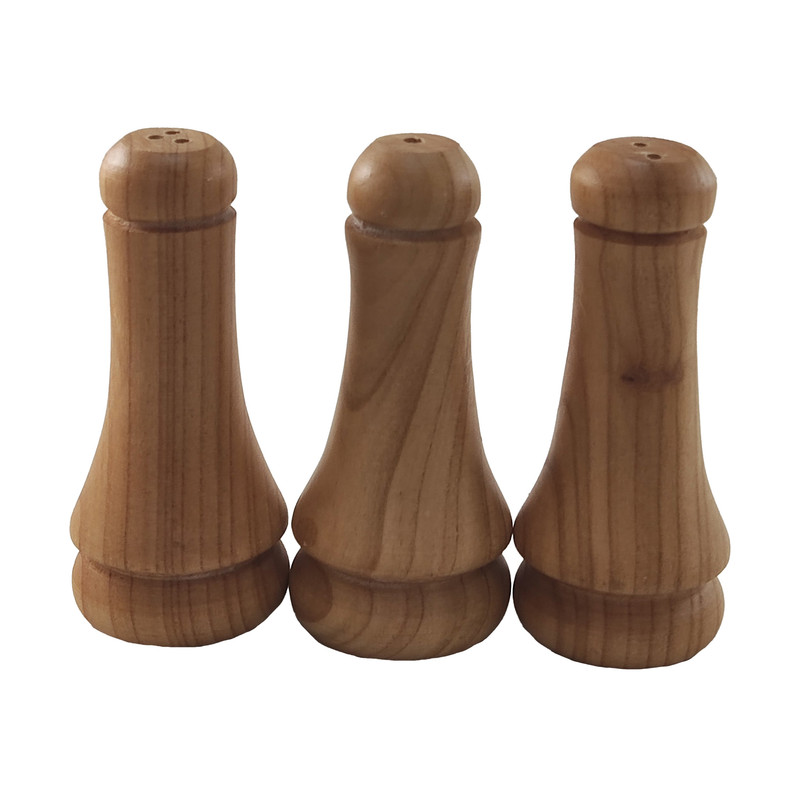 نمکدان چوبی تکچین کالا مدل NK-15 مجموعه 3 عددی