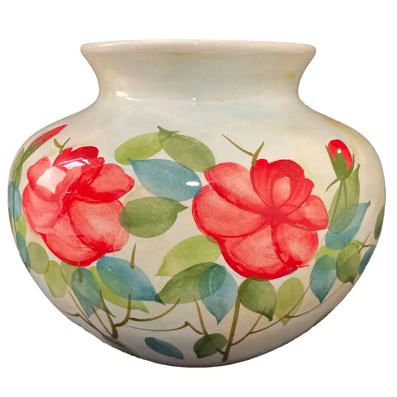 گلدان سفالی طرح نقاشی زیر لعاب مدل تسنیم کد C-1