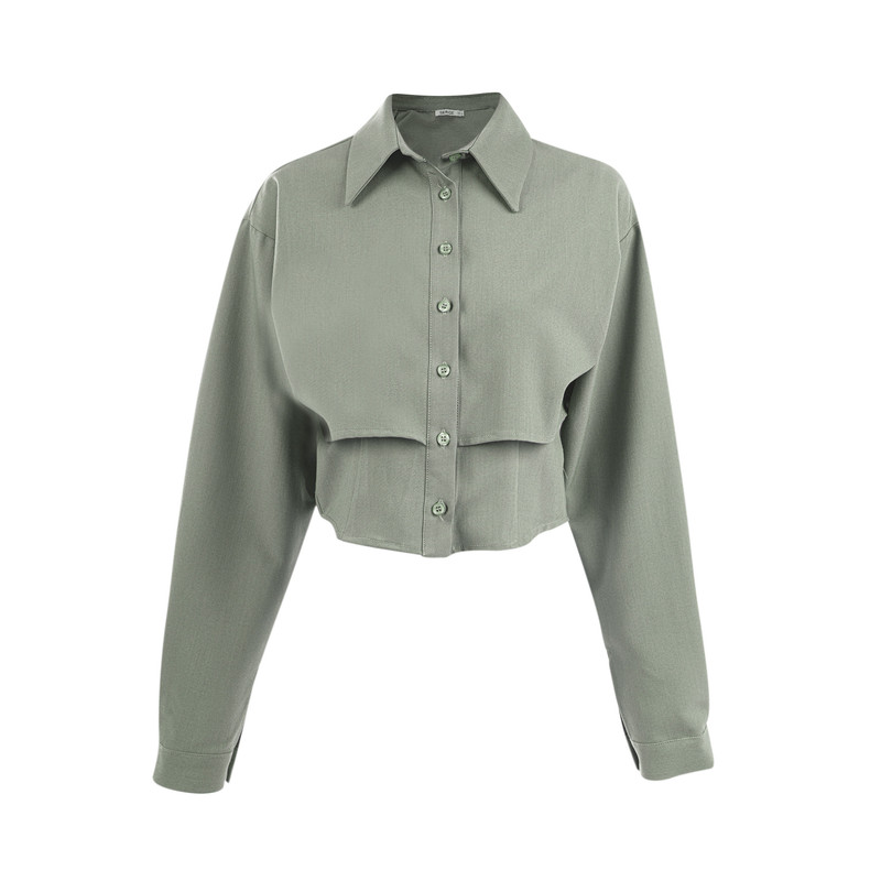 شومیز آستین بلند زنانه سرژه مدل 207354 رنگ سبز