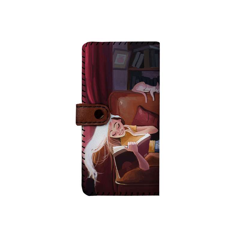 کیف پول چرمی ترمه طراحان ایده مدل بنددار دختر کتابخوان کد rai004
