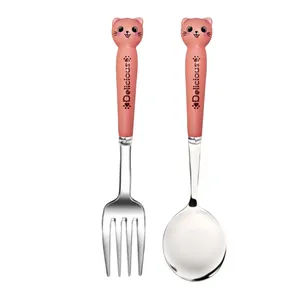 قاشق و چنگال مدل گربه 