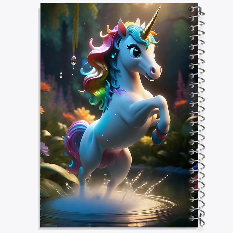 دفتر شطرنجی 50 برگ خندالو طرح اسب تک شاخ کد F6957