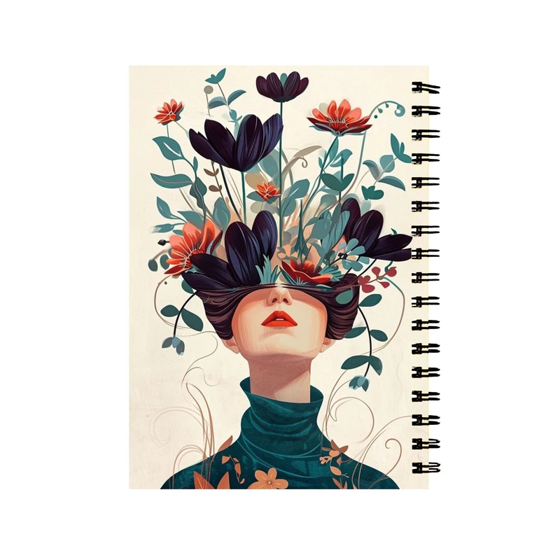 دفتر مشق 50 برگ طرح دختر گل به سر کد 3412