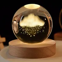 چراغ خواب مدل گوی شیشه ای طرح ابر و باران