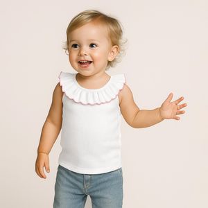 تاپ دخترانه دل آویز مدل T366 رنگ سفید