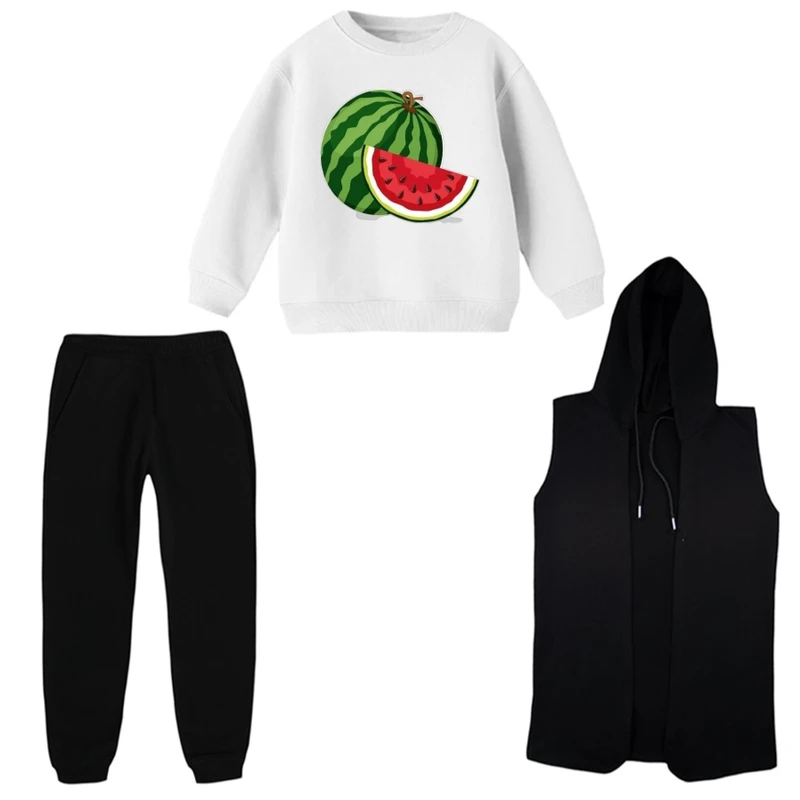 ست 3 تکه لباس راحتی بچگانه مدل هندوانه یلدایی کد 18