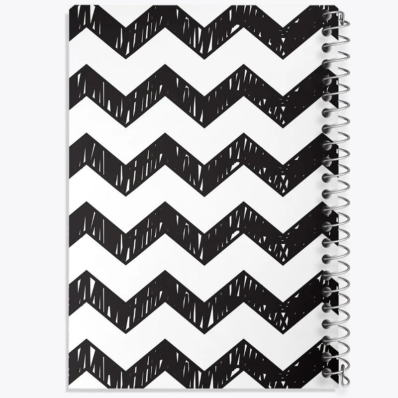 دفتر مشق 50 برگ خندالو طرح پترن مشکی و سفید کد N94