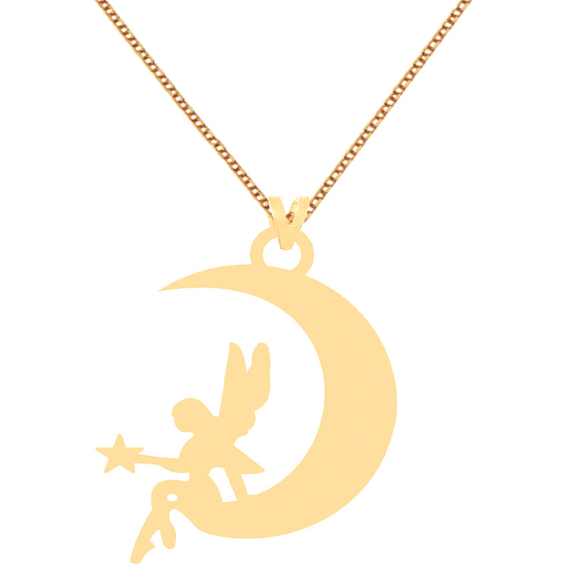 گردنبند طلا 18 عیار زنانه کرابو طرح فرشته ی ماه مدل Kr7170