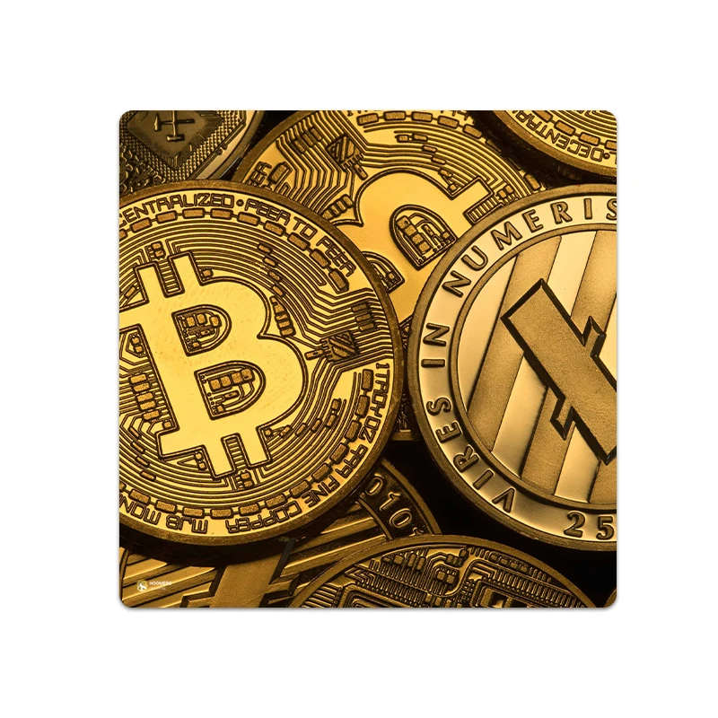 ماوس پد هومرو مدل NX019 طرح ارز دیجیتال بیت کوین سایز 40x40 سانتی متر