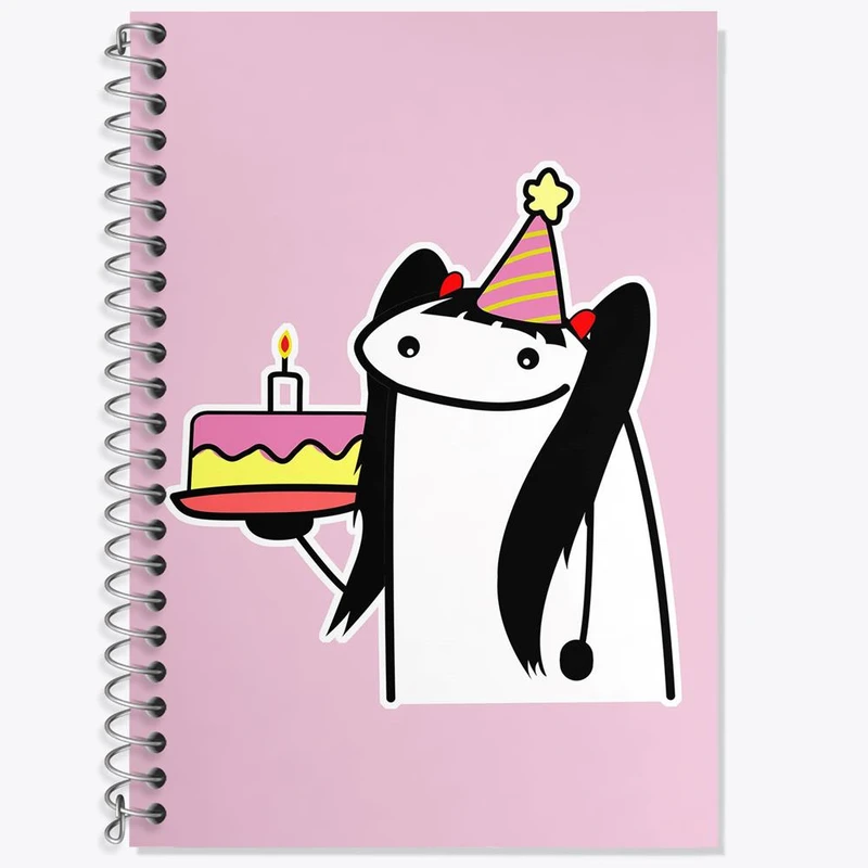 دفتر زبان 50 برگ خندالو مدل دو خط طرح تولد کد 28105