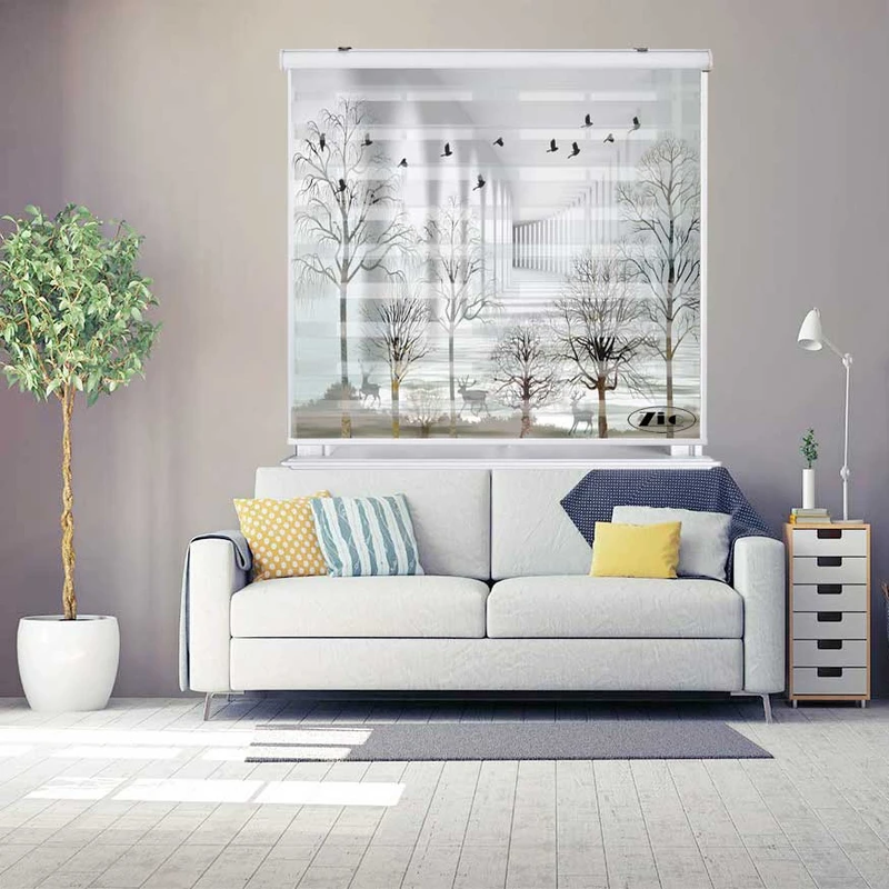 پرده زبرا زیو کد 3D1521 سایز 150x200 سانتی متر