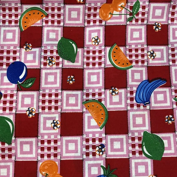 پارچه آشپزخانه عرض 90 سانتی متر مدل میوه ای رنگ صورتی