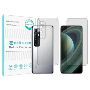 Rockspace transparent screen protector HyGEL model suitable for Xiaomi Mi 10 Ultra mobile phone along with the back of the phone