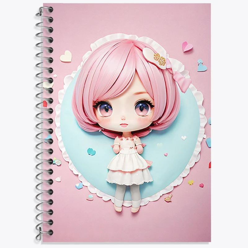 دفتر زبان 50 برگ خندالو مدل دو خط طرح دخترانه (Girlish) کد 36888