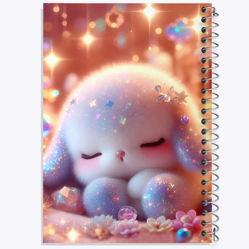 دفتر ژورنال نویسی 50 برگ خندالو مدل نقطه ای طرح خرگوش بامزه کد F5487