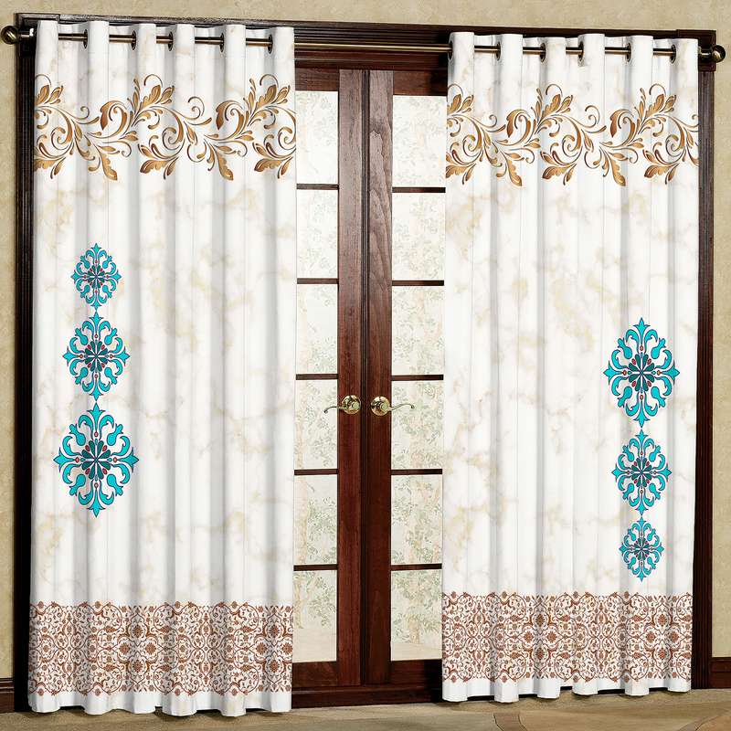پرده طرح سنتی مدل هازان پانچی کد 4178 H سایز 280x140 سانتی متر