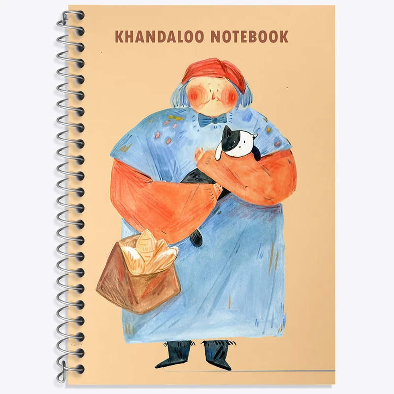 دفتر زبان 50 برگ خندالو مدل سه خط طرح مادر بزرگ کیوت کد N5916