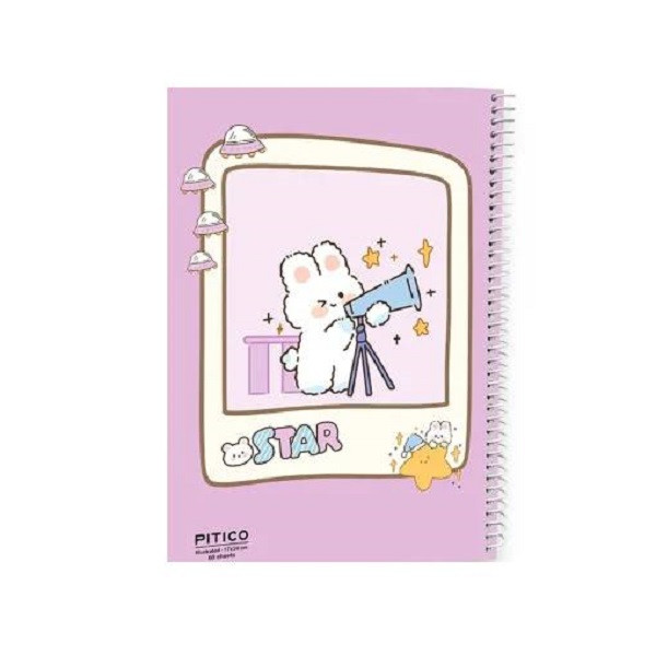 دفتر مشق 60 برگ پیتیکو مدل حاشیه دار طرح خرگوش دانشمند