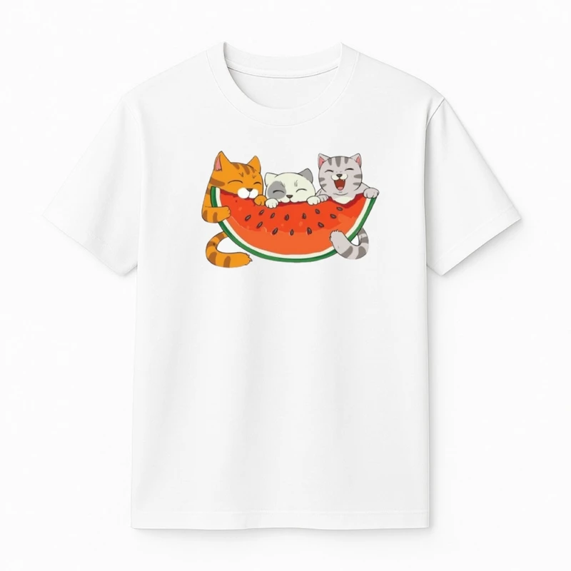 تی‌شرت آستین کوتاه دخترانه مدل گربه یلدایی کد v6 