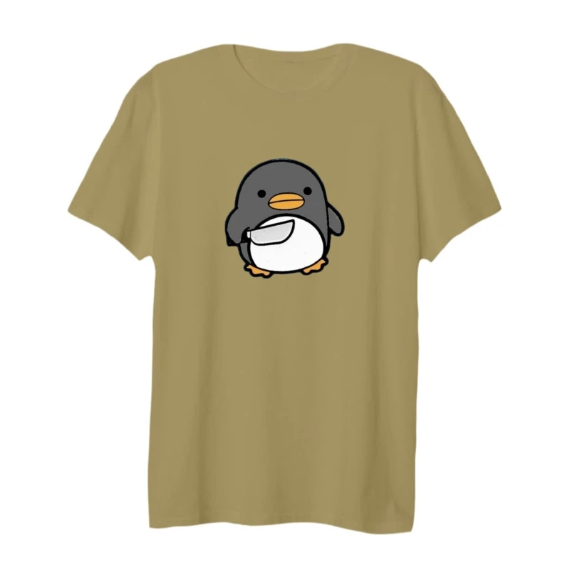 تی شرت لانگ آستین کوتاه زنانه مدل پنگوئن عصبانی کد 1