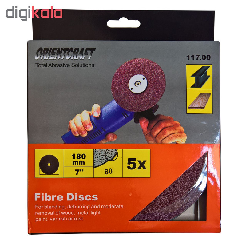 ورق سنباده دیسکی اورینت کرافت مدل P80 قطر 180 میلی متر بسته 5 عددی ورق سنباده دیسکی اورینت کرافت مدل P80 قطر 180 میلی متر بسته 5 عددی