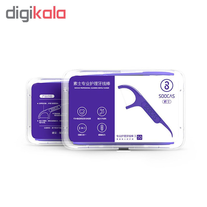 نخ دندان سوکاس مدل Soocas Dental Floss 50pcs بسته 50 عددی نخ دندان سوکاس مدل Soocas Dental Floss 50pcs بسته 50 عددی