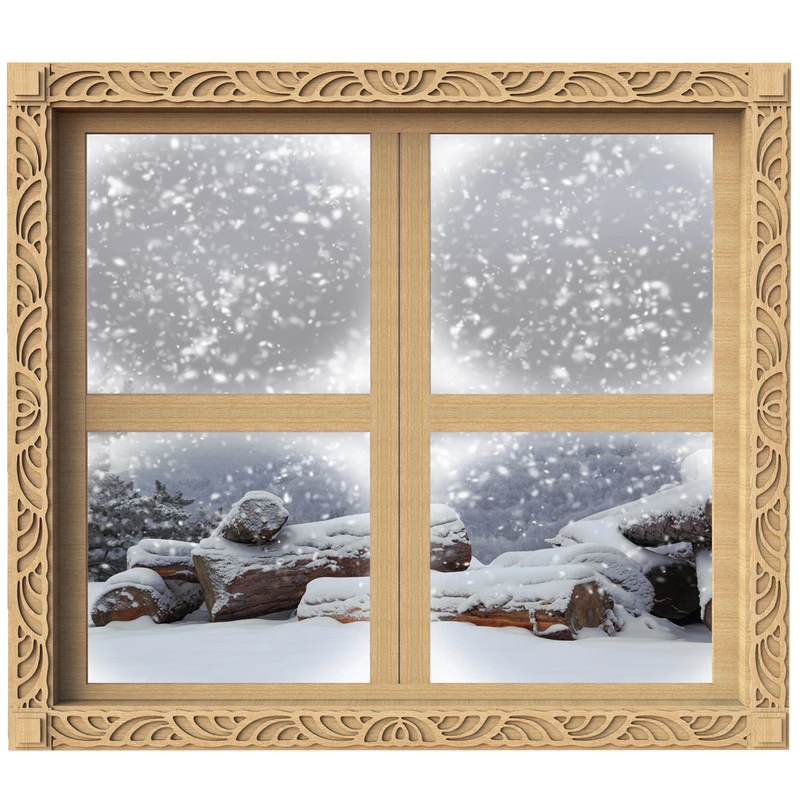 استیکر پنجره مجازی ژیوار طرح Beautiful snowflakes