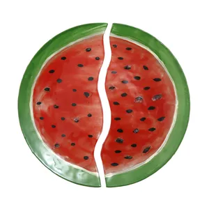 پیش دستی شیشه ای طرح هندوانه سایز 18 سانتیمتر