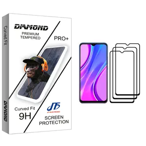 JF Diamond glass Screen Protector For Xiaomi Redmi 9 Pack Of 3