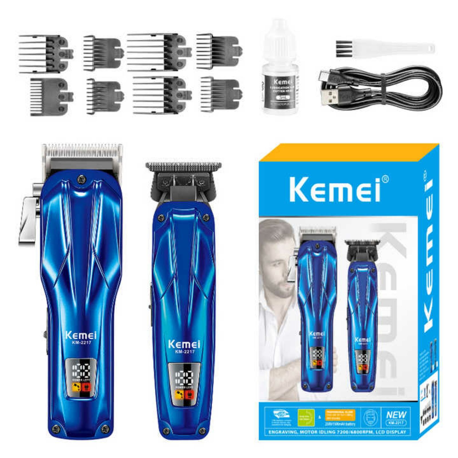 ماشین اصلاح موی سر و صورت کیمی مدل KM-2217 بسته 2 عددی -  - 3