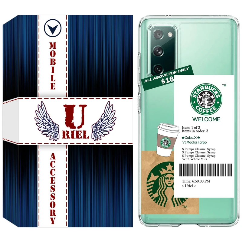 کاور یوریل مدل Clear کد 4 طرح استارباکس مناسب برای گوشی موبایل سامسونگ Galaxy S20 FE