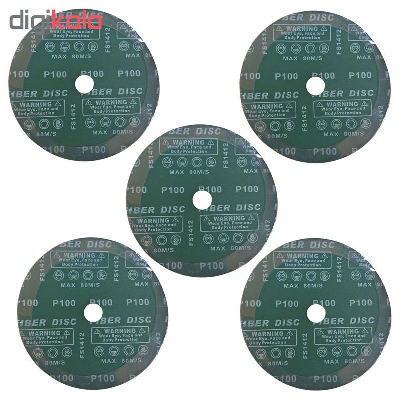 ورق سنباده دیسکی اورینت کرافت مدل P100 قطر 180 میلی متر بسته 5 عددی