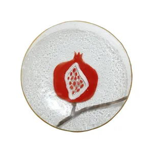 بشقاب شیشه ای طرح انار2 سایز 28 سانتیمتری