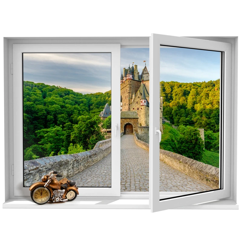 استیکر پنجره مجازی ژیوار طرح قلعه burg eltz