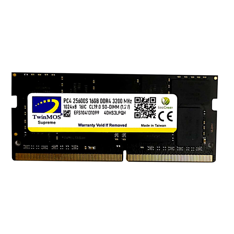رم لپ تاپ DDR4 دو کاناله 3200 مگاهرتز CL19 تواینموس ظرفیت 16 گیگابایت