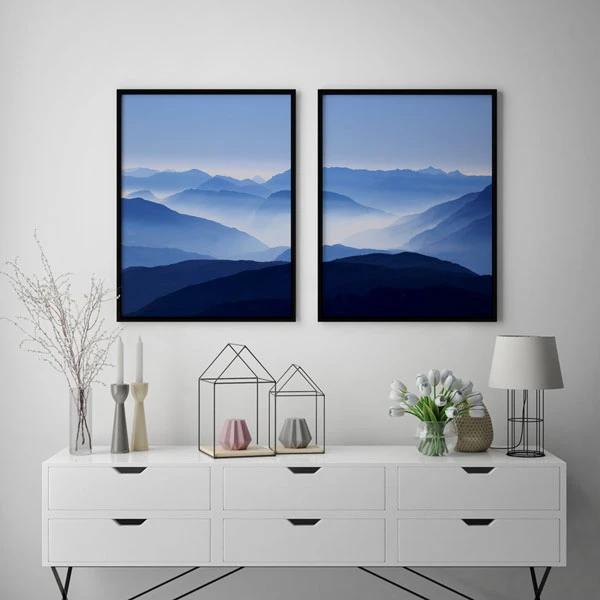 تابلو سالی وود طرح زمین نیلگون کد T110813 مجموعه 2 عددی