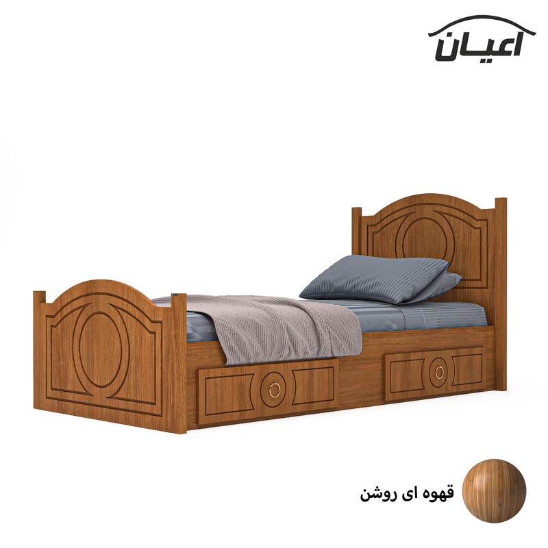 تخت خواب یک نفره اعیان کد FH663 سایز 90 × 200 سانتی متر