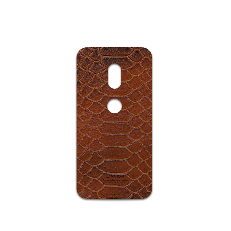 برچسب پوششی ماهوت مدل Brown-Snake-Leather مناسب برای گوشی موبایل موتورولا Moto G4 Play