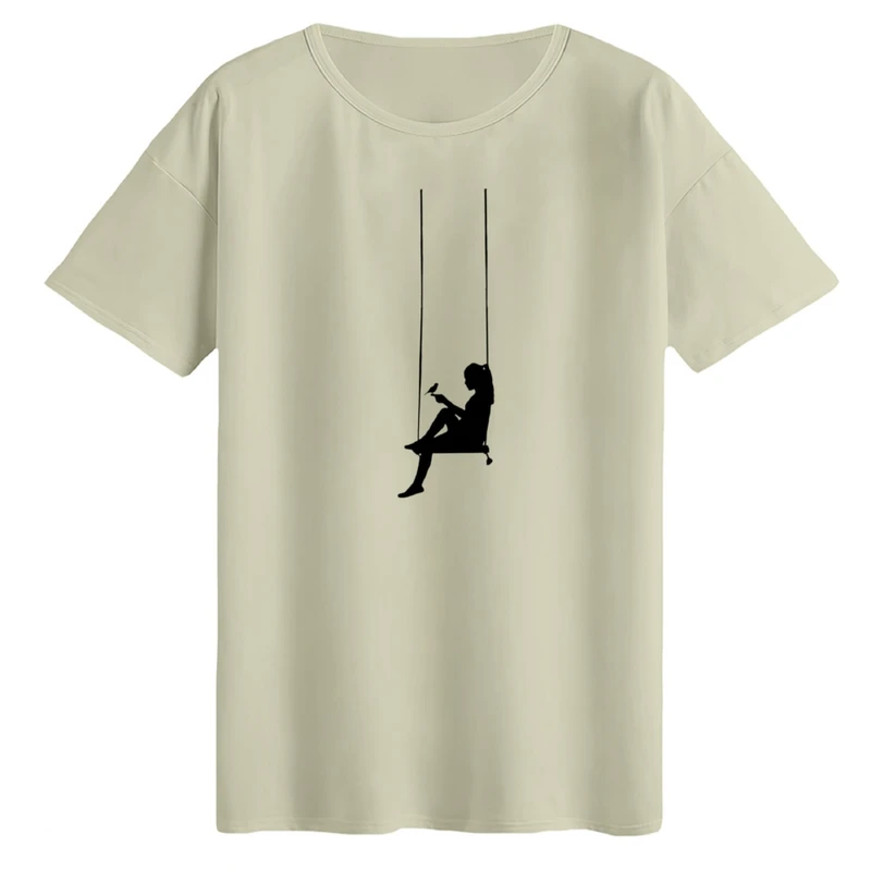 تی‌شرت لانگ آستین کوتاه زنانه مدل دخترک و تاب