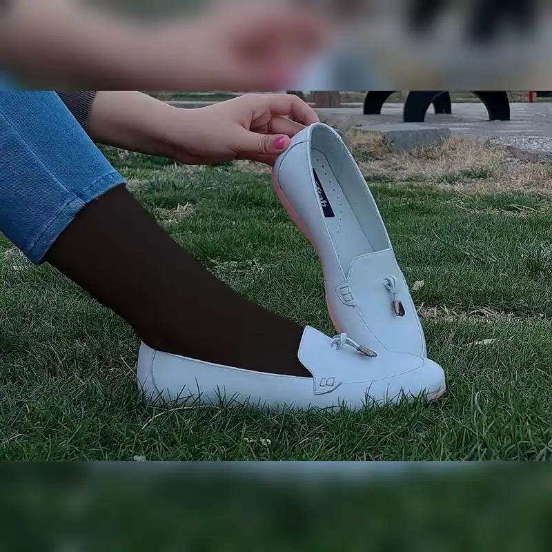 کفش کالج زنانه پاتن چرم آفتاب کد PT 101