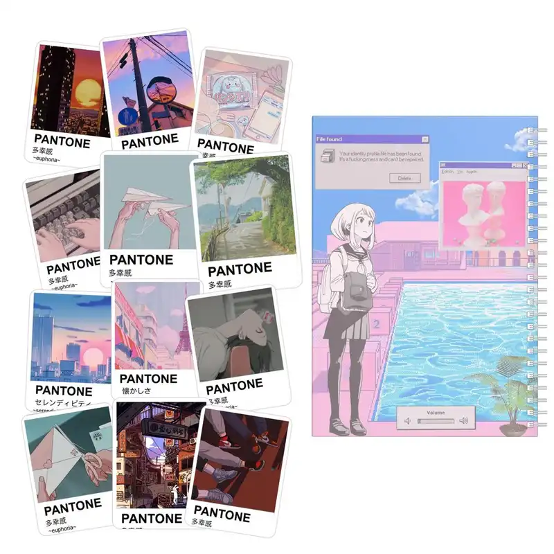 دفتر مشق باژیکان طرح انیمه پنتون 90s کد 20211925 به همراه برچسب مجموعه 12 عددی