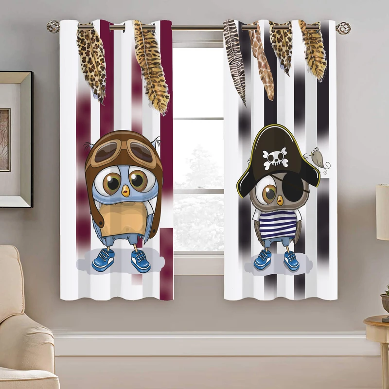 پرده نیروانا طرح جغد کودک مدل هازان کد 8272 سایز 140×200 سانتی متر