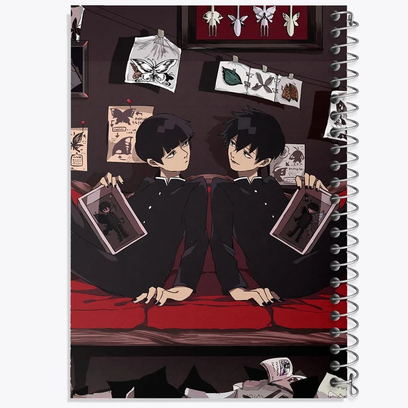 دفتر ژورنال نویسی 50 برگ خندالو مدل نقطه ای طرح شییکو انیمه موب سایکو Mob Psycho 100 کد 24482