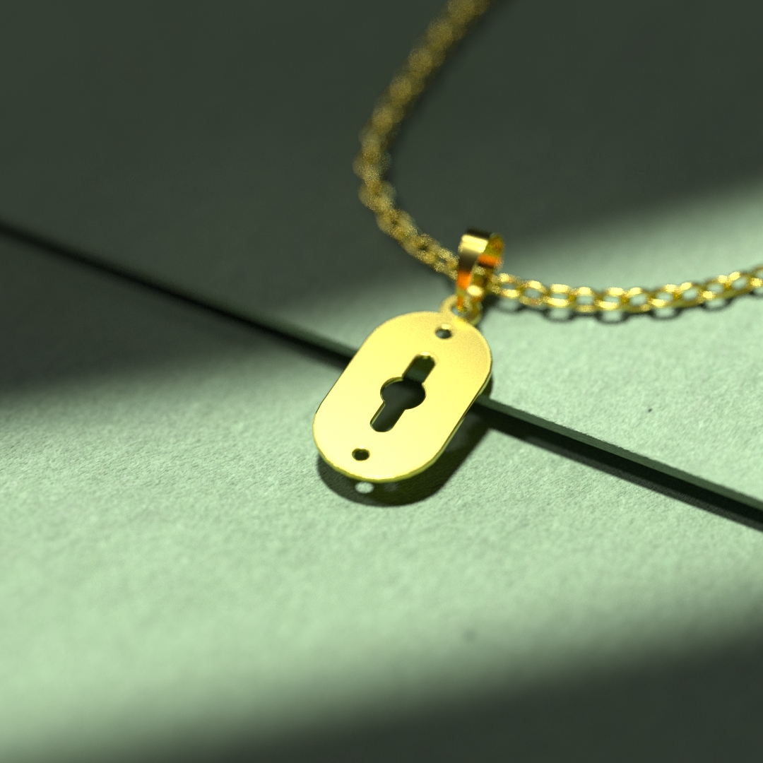 گردنبند طلا 18 عیار زنانه مدوپد مدل قفل کد F3-1-1200