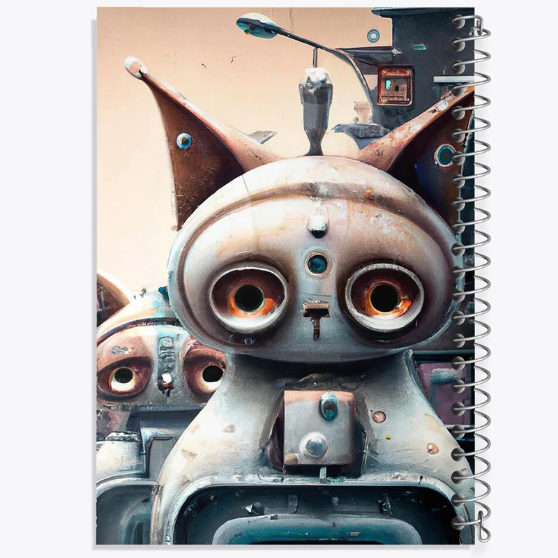 دفتر ژورنال نویسی 50 برگ خندالو مدل نقطه ای طرح ربات کد F1034